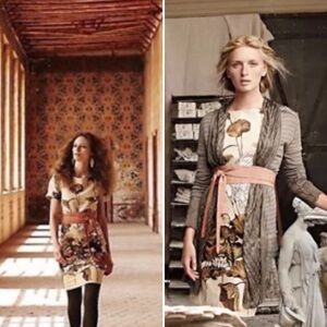 Floreat (Anthro) snowy egret obi shift dress - size 0​​